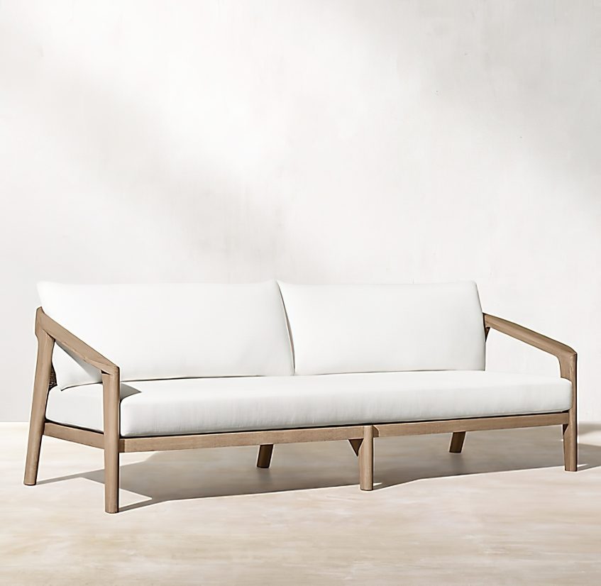 Malta Teak Collection Outdoor Furniture Design for RH - Ramon Esteve - Malta Teak 90 Medium Sofa
