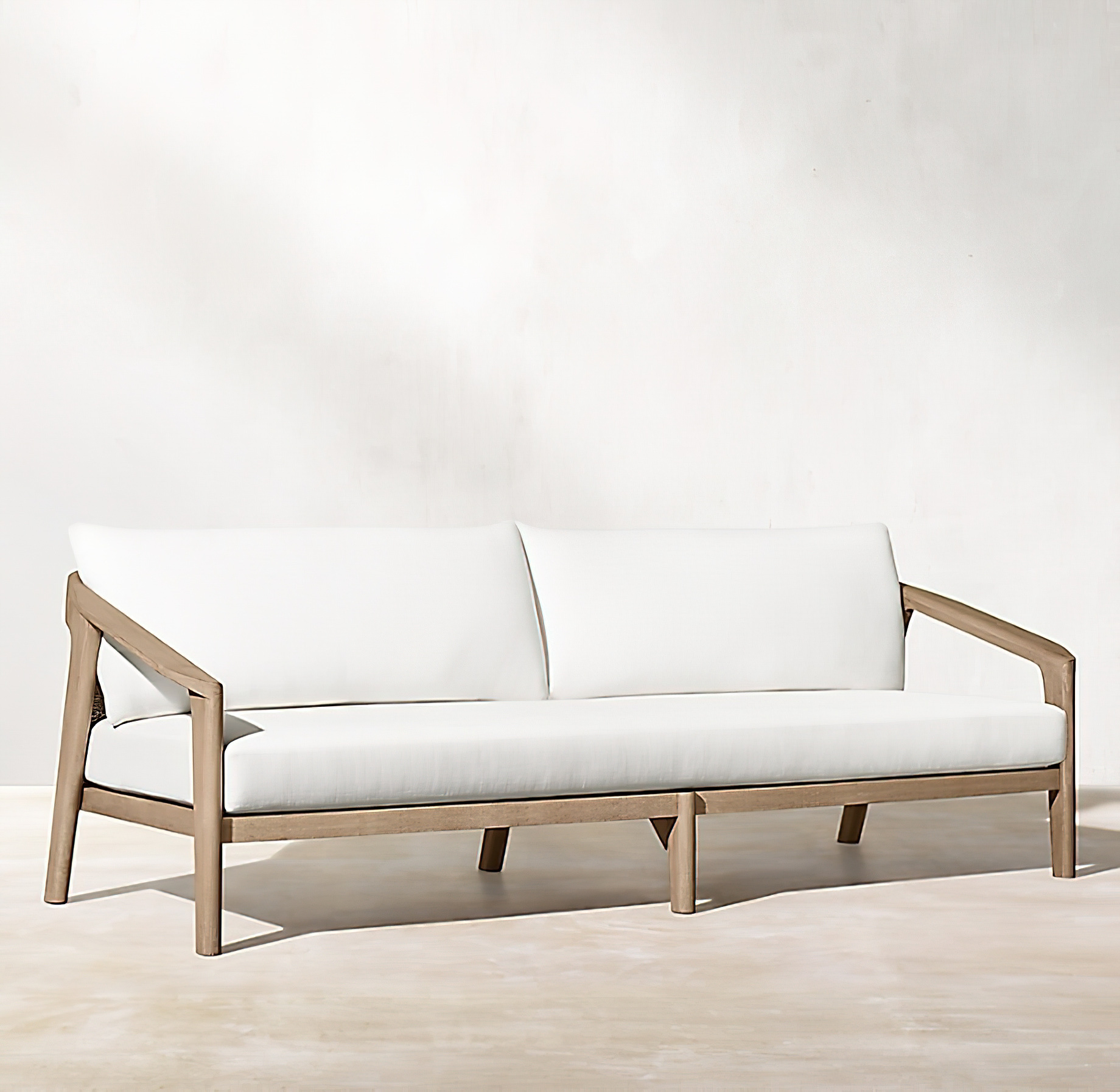 Malta Teak Collection Outdoor Furniture Design for RH – Ramon Esteve – Malta Teak 90 Medium Sofa