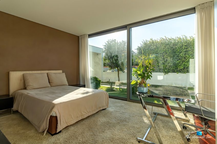 Francelos Beach Luxury T5 Villa - Porto, Portugal - Bedroom with Sliding Glass Door - Luxury Real Estate – Modern Home
