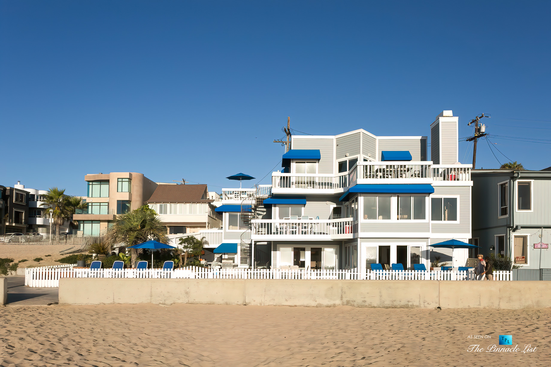 3500 The Strand, Hermosa Beach, CA, USA - Beachfront Front View – Luxury Real Estate – Original 90210 Beach House - Oceanfront Home