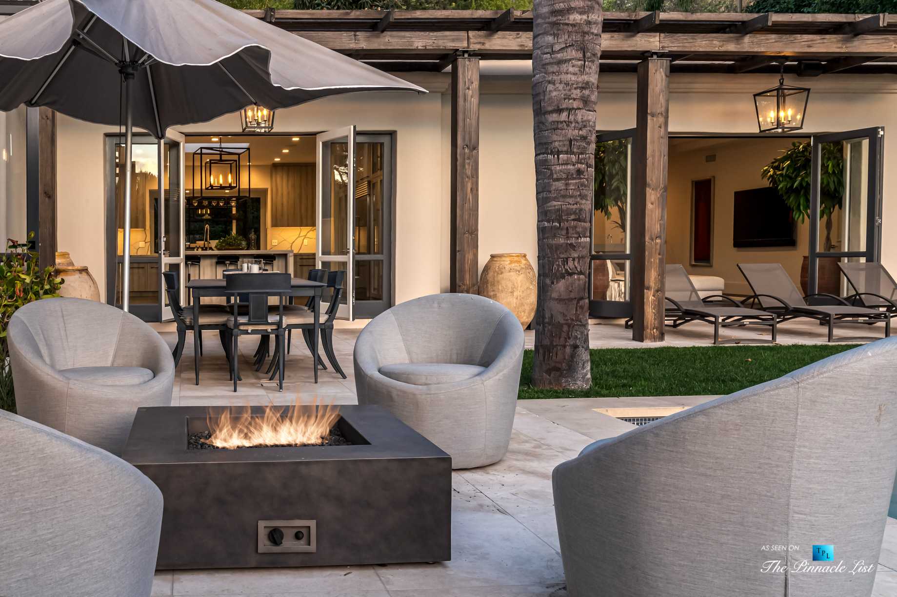 2720 Ellison Dr, Beverly Hills, CA, USA – Deck Fire Pit Next to Pool – Luxury Real Estate – Italian Villa Hilltop Home