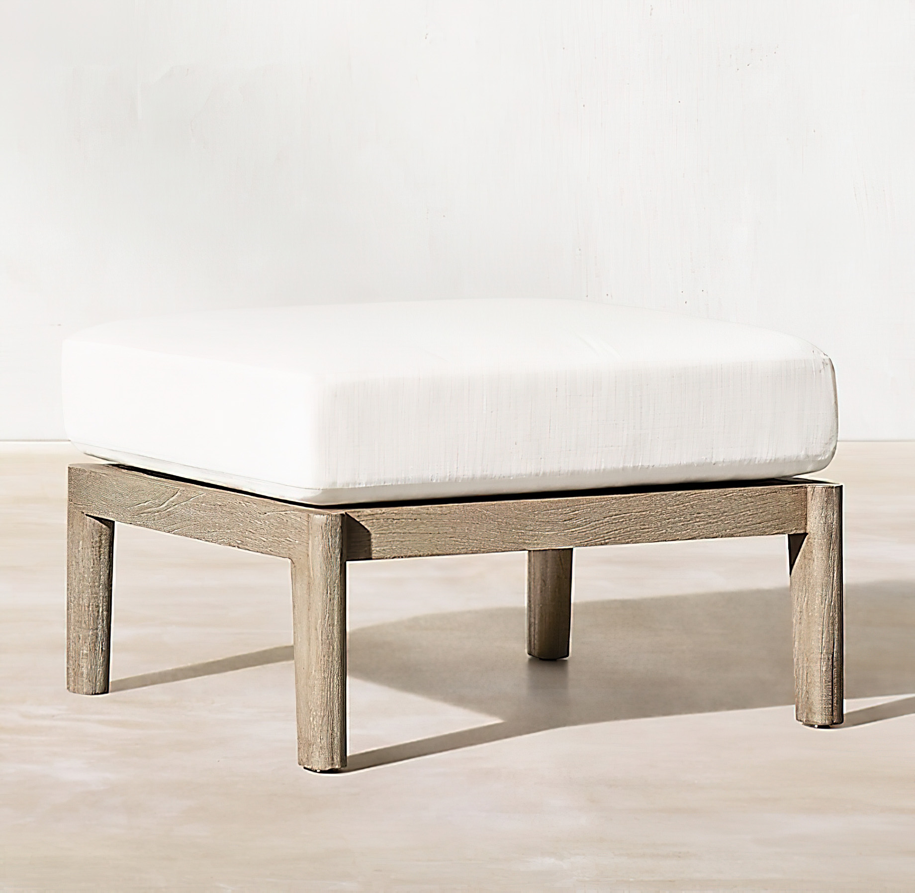 Malta Teak Collection Outdoor Furniture Design for RH – Ramon Esteve – Malta Teak Ottoman
