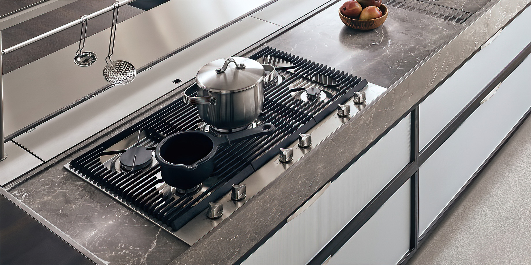 K-lab Contemporary Kitchen Ernestomeda Italy – Giuseppe Bavuso – Gourmet Hob