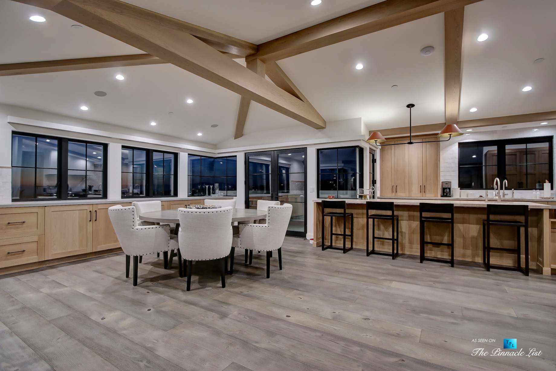 825 Highview Ave, Manhattan Beach, CA, USA – Night Dining Room and Kitchen – Luxury Real Estate – Modern Spanish Home