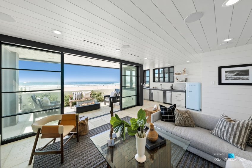 508 The Strand, Manhattan Beach, CA, USA - Lower Level Living Room Beachfront Patio - Luxury Real Estate - Oceanfront Home