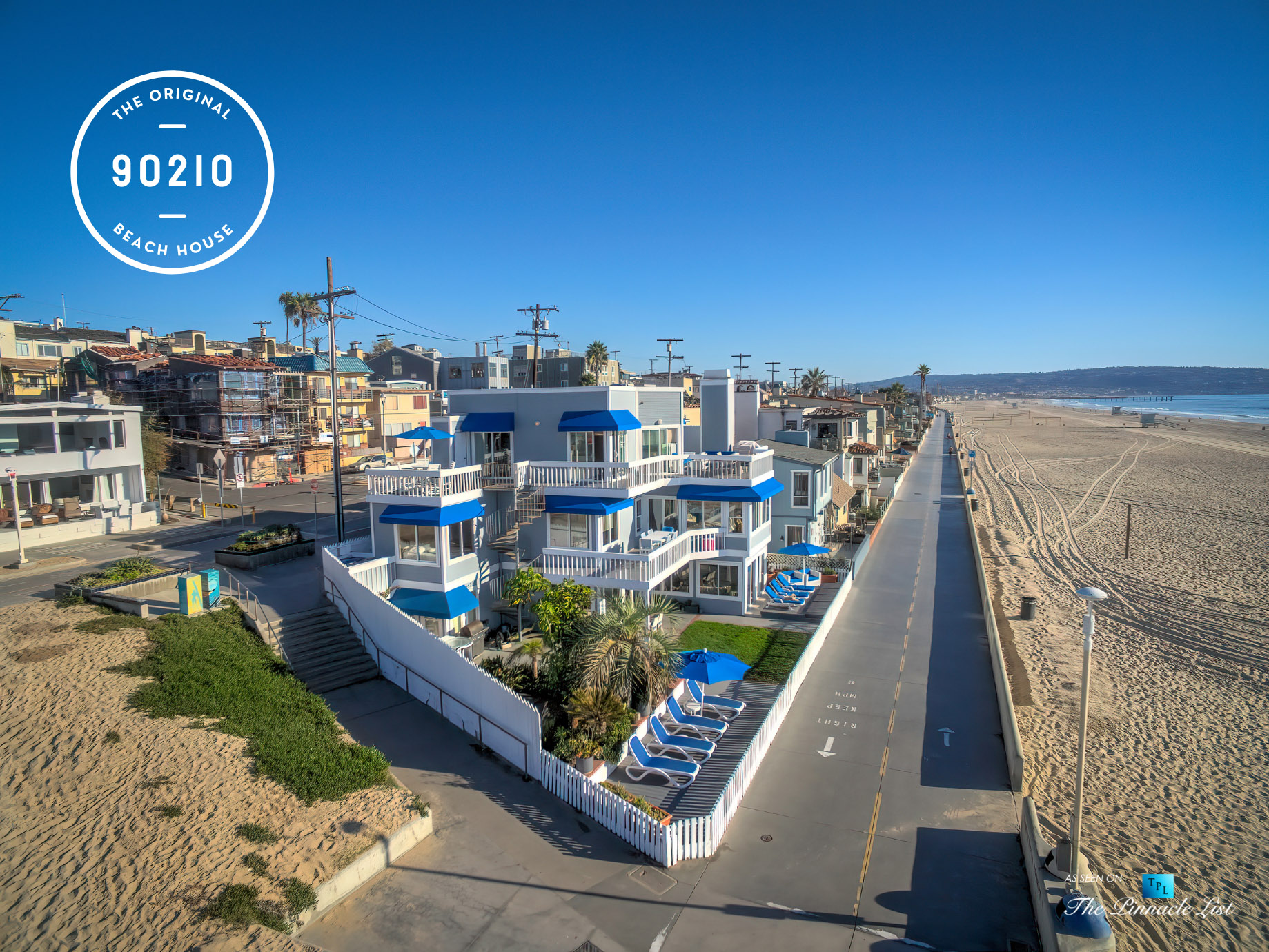 The Original 90210 Beach House – 3500 The Strand, Hermosa Beach, CA, USA – The Strand Aerial View