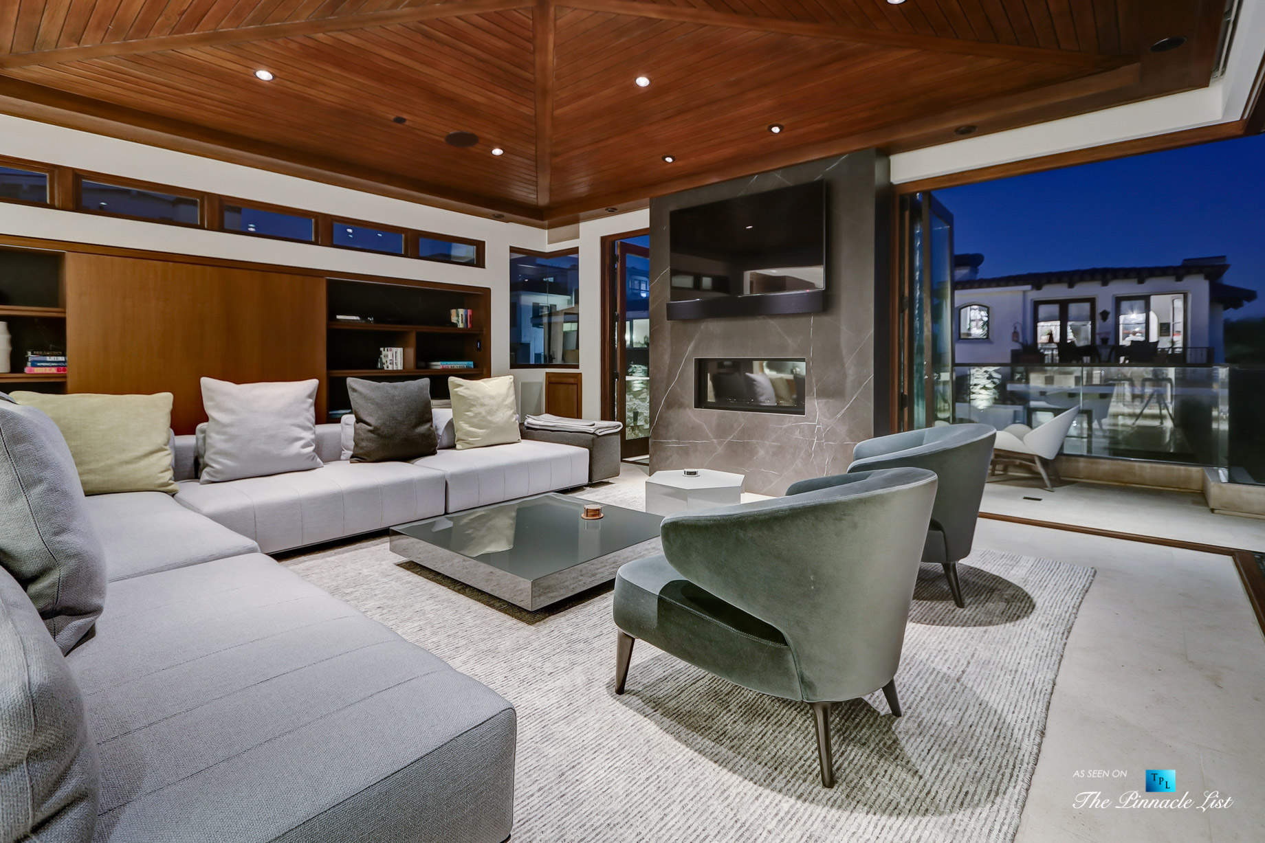 Bespoke Luxury Oceanview Residence – 205 20th St, Manhattan Beach, CA, USA – Night Living Room