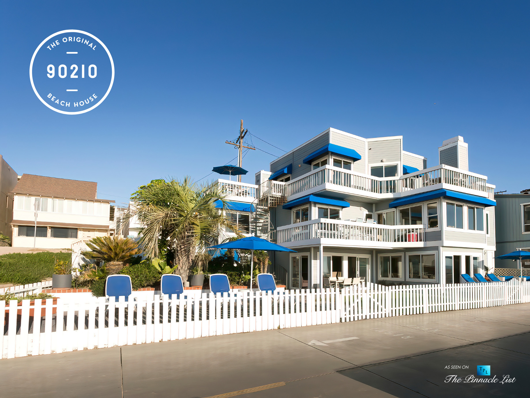 The Original 90210 Beach House – 3500 The Strand, Hermosa Beach, CA, USA – Front View