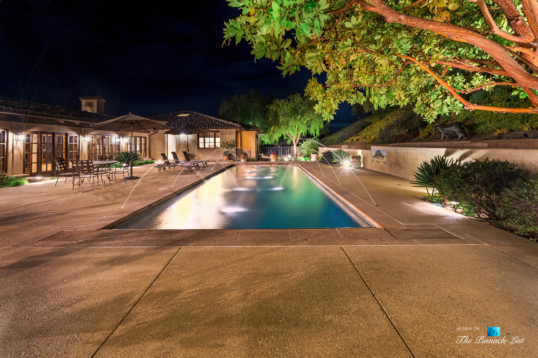 2667 Via De Los Ranchos, Los Olivos, CA, USA – Exterior Pool Night