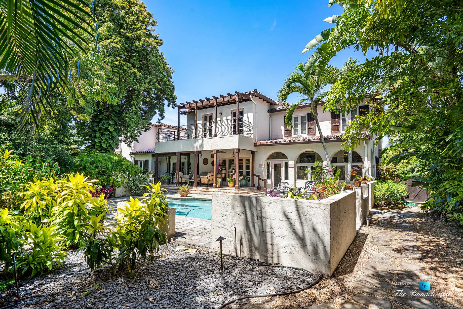 888 Oleander St, Boca Raton, FL, USA – Luxury Real Estate – Old Floresta Estate Home – Backyard Property View