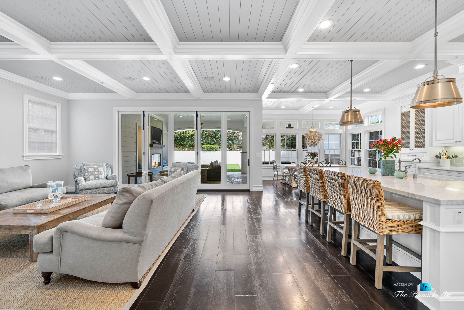 Authentic East Coast Cape Cod Style Home – 1412 Laurel Ave, Manhattan Beach, CA, USA – Family Room and Kitchen