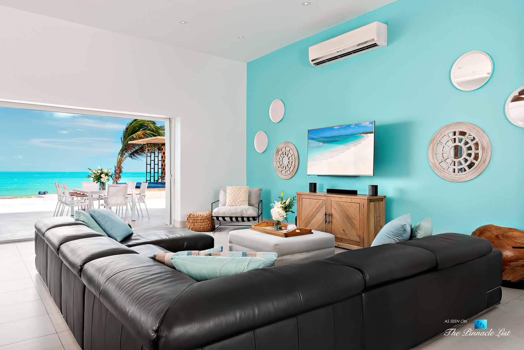 Tip of the Tail Luxury Villa – Providenciales, Turks and Caicos Islands – Living Room Ocean View