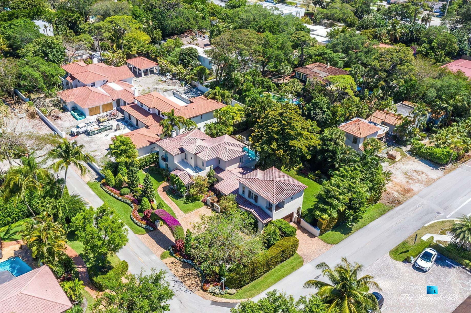 888 Oleander St, Boca Raton, FL, USA - Luxury Real Estate - Old Floresta Estate Home - Property Drone Aerial View