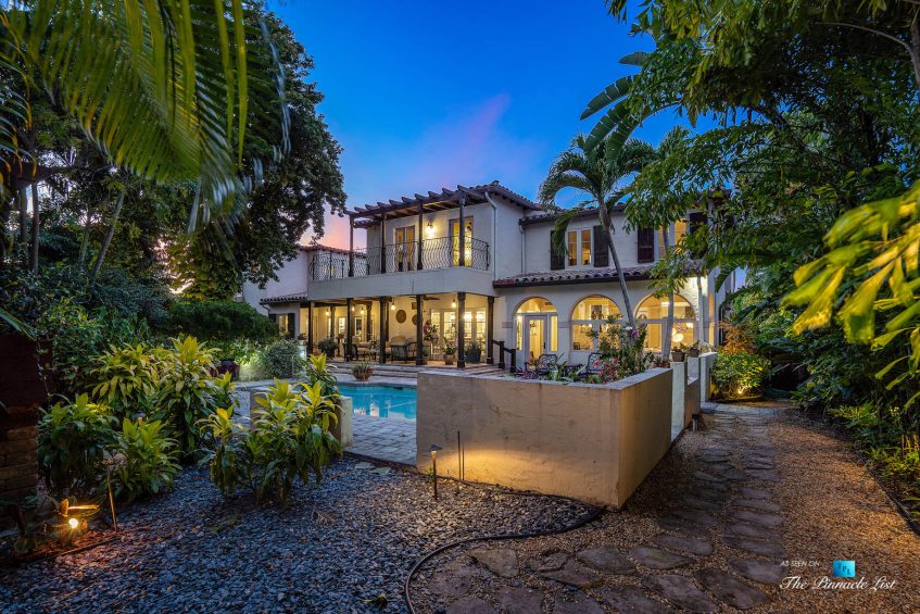 888 Oleander St, Boca Raton, FL, USA - Luxury Real Estate - Old Floresta Estate Home - Sunset Backyard View
