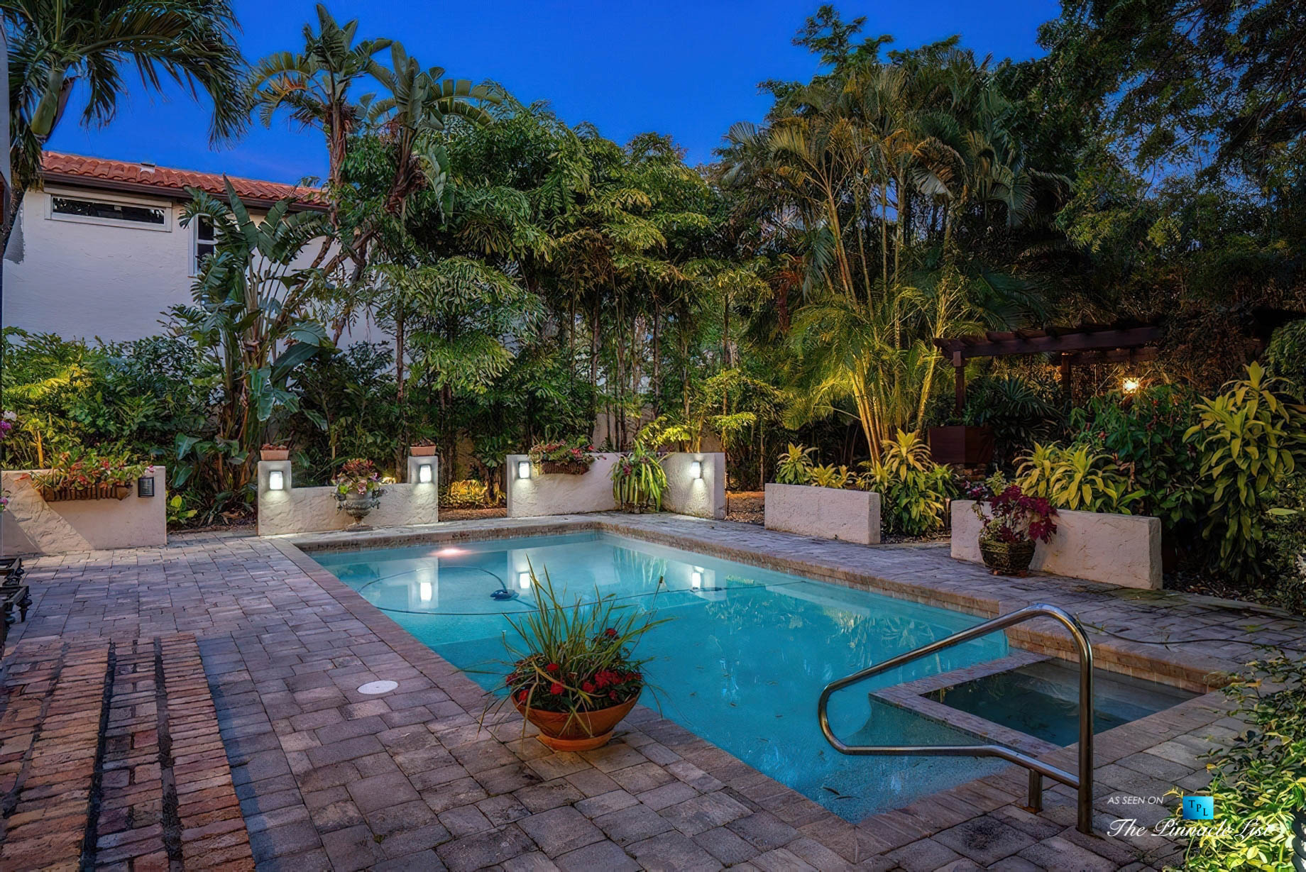 888 Oleander St, Boca Raton, FL, USA – Luxury Real Estate – Old Floresta Estate Home – Sunset Backyard Pool View