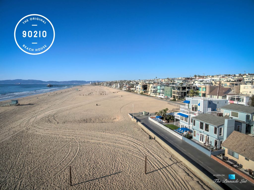 The Original 90210 Beach House - 3500 The Strand, Hermosa Beach, CA, USA - Beachfront Location Aerial View