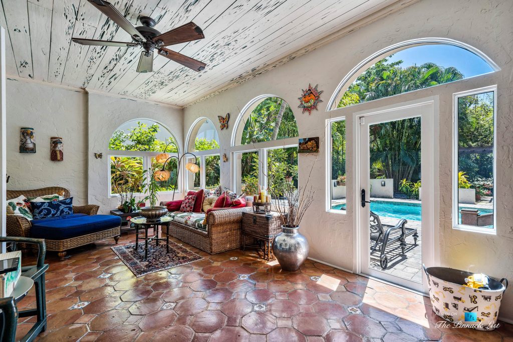 Addison Mizner Old Floresta Home – 888 Oleander St, Boca Raton, FL, USA - Sun Room and Pool