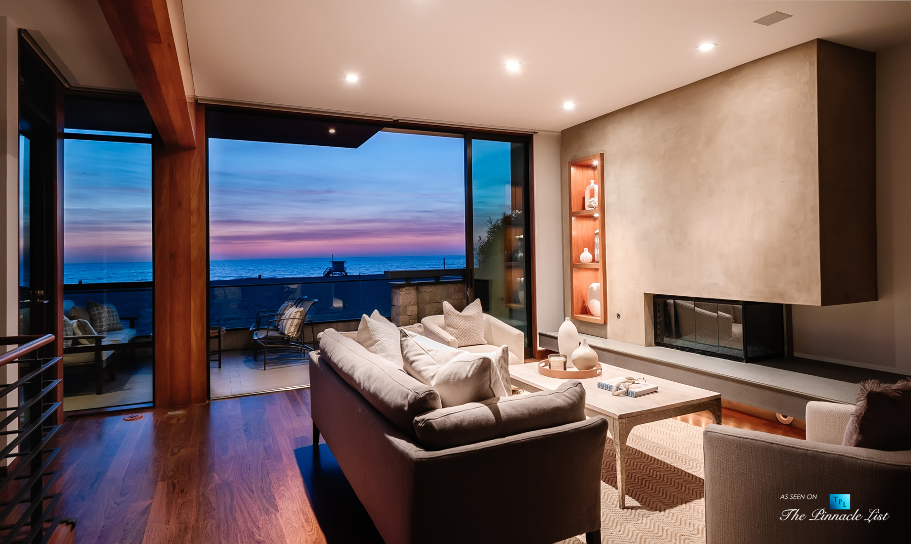 Modern Oceanfront Coastal Living – 732 The Strand, Hermosa Beach, CA, USA – Beachfront Deck Sunset