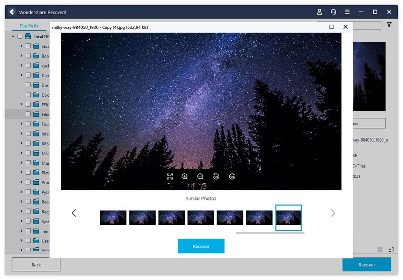 Wondershare Recoverit – Step 3 – Preview and Recover Photos