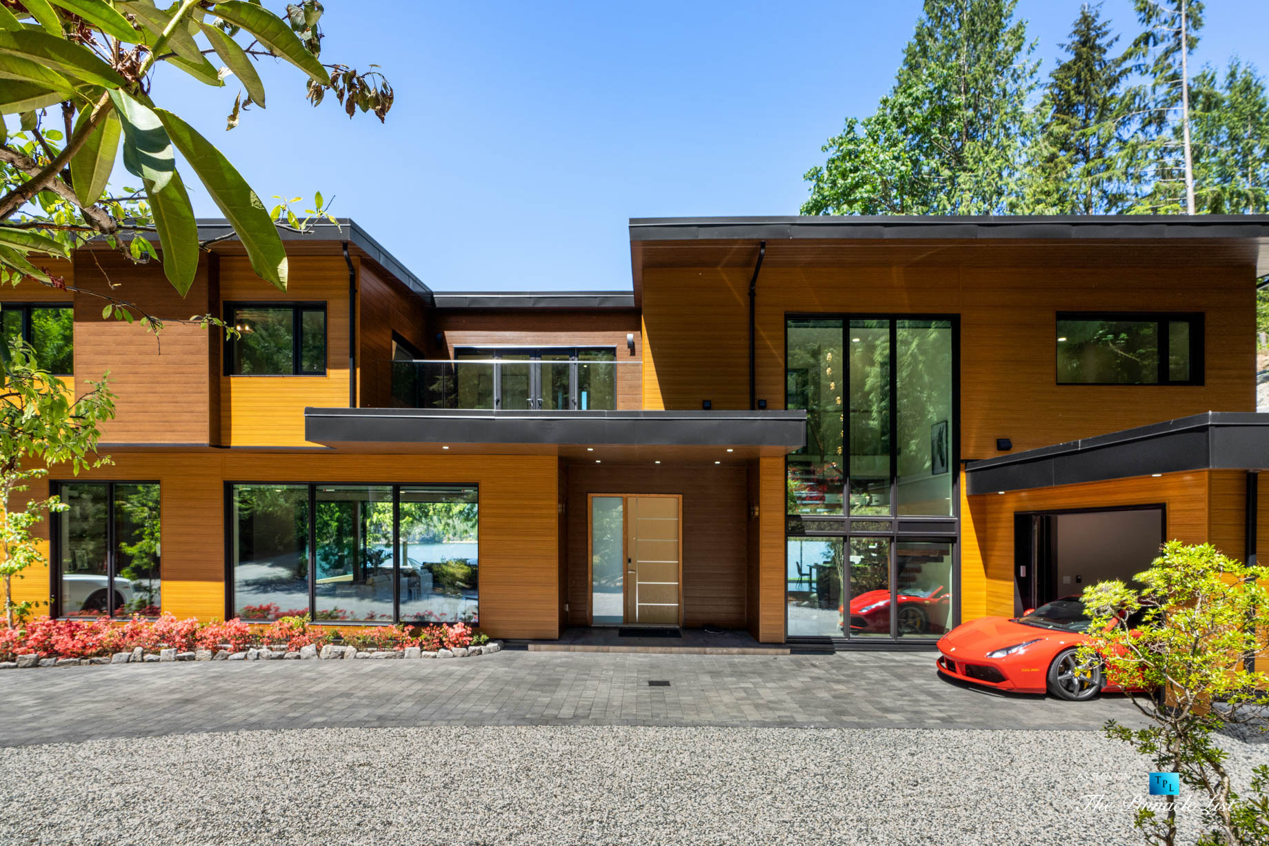 3350 Watson Rd, Belcarra, BC, Canada - Vancouver Luxury Real Estate - Modern Oceanfront Mansion with Red Ferrari