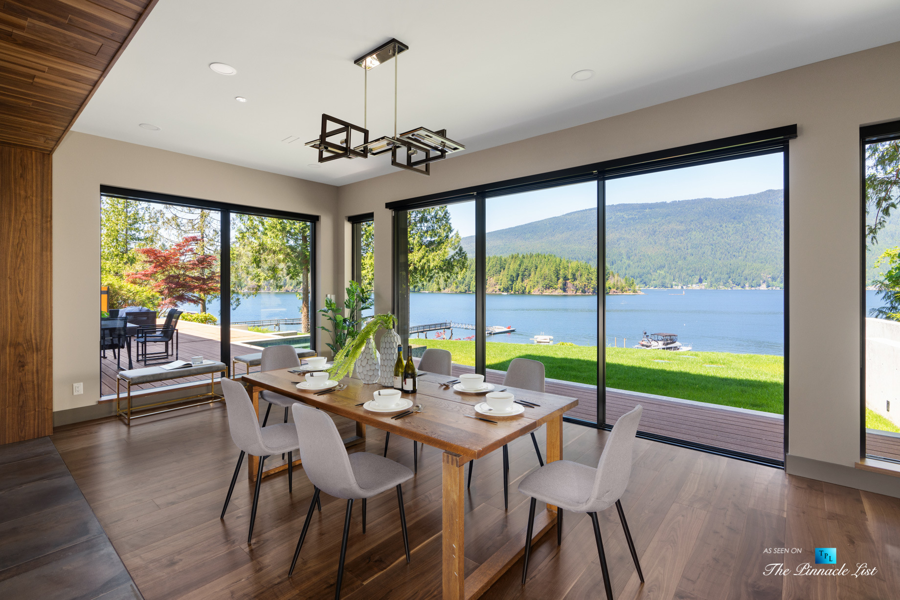 3350 Watson Rd, Belcarra, BC, Canada - Vancouver Luxury Real Estate - Oceanview Dining Room and Deck