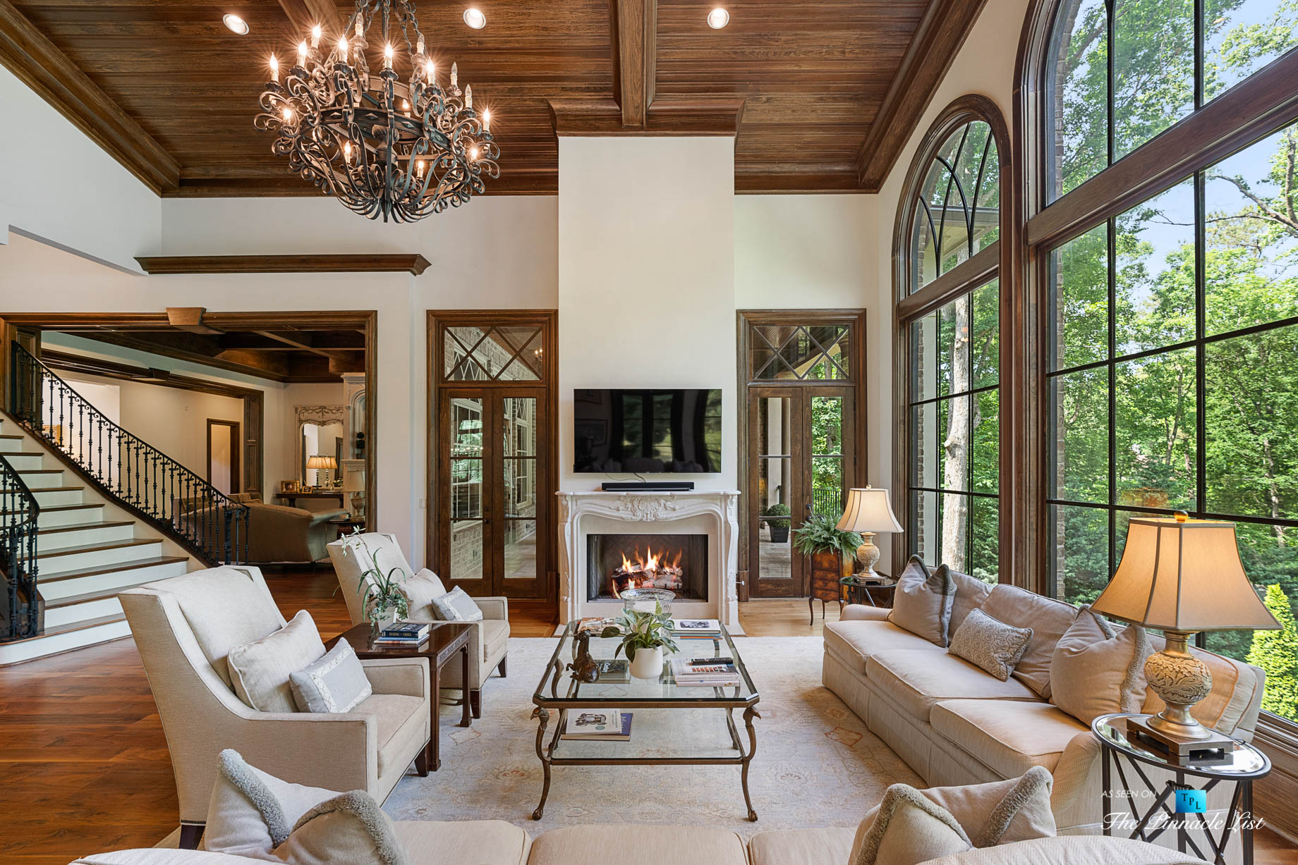 5705 Winterthur Ln, Sandy Springs, GA, USA - Atlanta Luxury Real Estate - Winterthur Estates Home - Living Room Fireplace