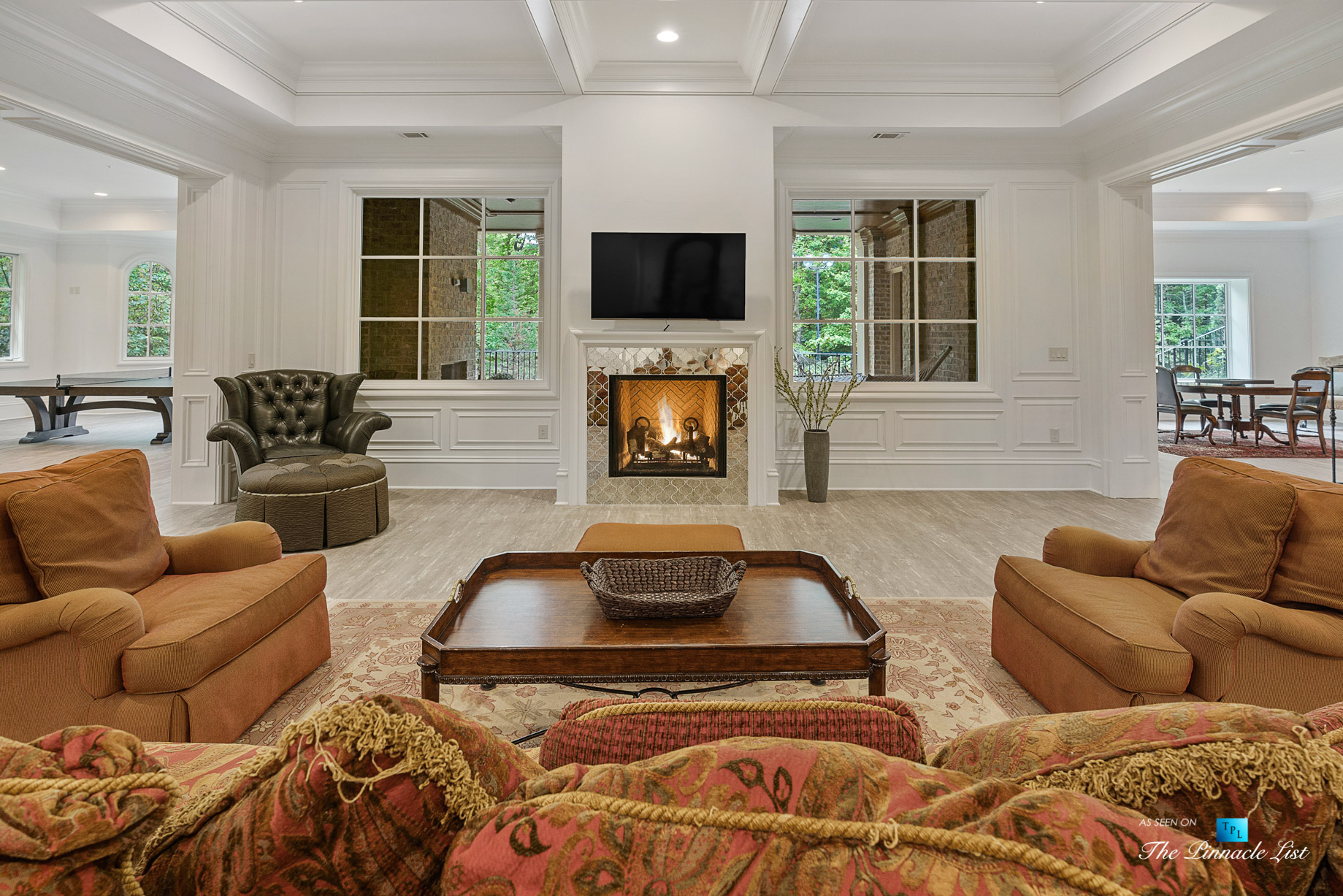5705 Winterthur Ln, Sandy Springs, GA, USA – Atlanta Luxury Real Estate – Winterthur Estates Home – Recreation Room Fireplace