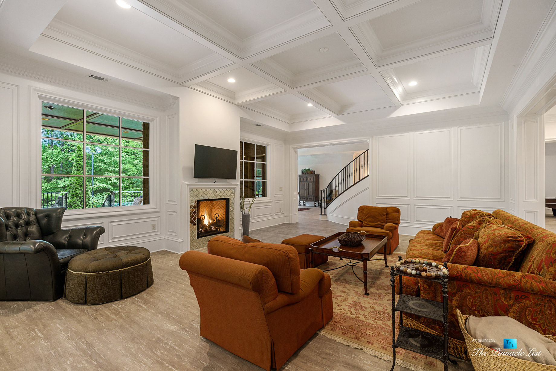 5705 Winterthur Ln, Sandy Springs, GA, USA - Atlanta Luxury Real Estate - Winterthur Estates Home - Recreation Room Fireplace