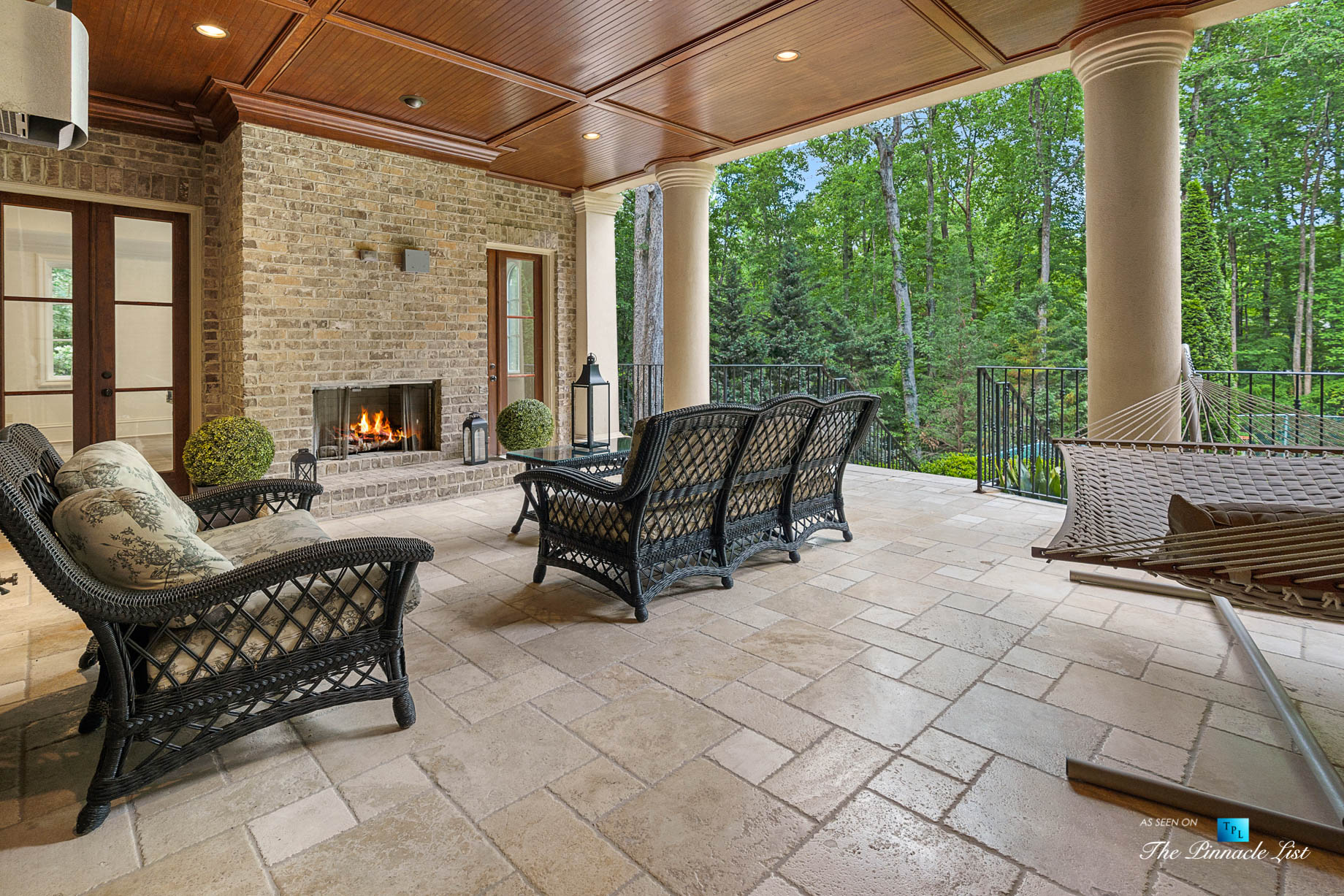 5705 Winterthur Ln, Sandy Springs, GA, USA – Atlanta Luxury Real Estate – Winterthur Estates Home – Covered Deck with Fireplace