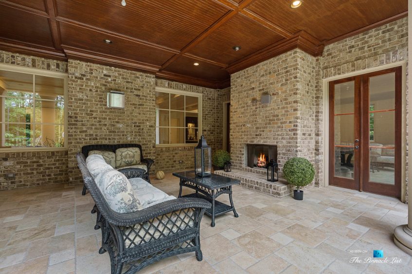 5705 Winterthur Ln, Sandy Springs, GA, USA - Atlanta Luxury Real Estate - Winterthur Estates Home - Covered Deck with Fireplace