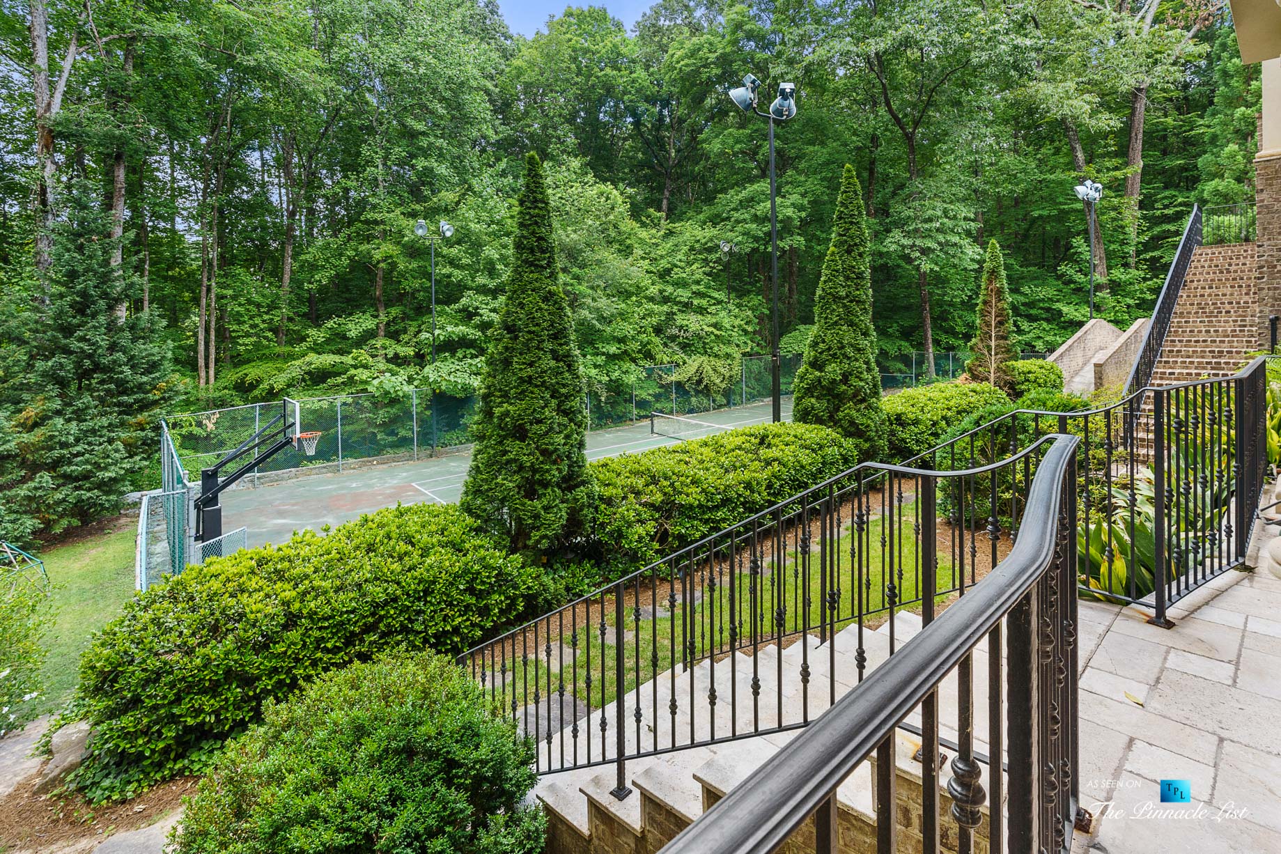 5705 Winterthur Ln, Sandy Springs, GA, USA – Atlanta Luxury Real Estate – Winterthur Estates Home – Stairs to Tennis Court