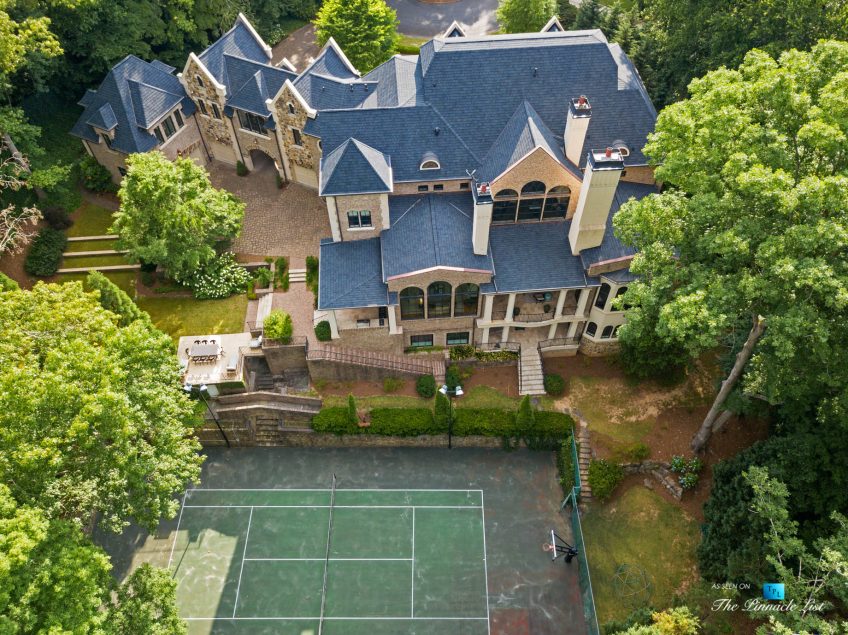 5705 Winterthur Ln, Sandy Springs, GA, USA - Atlanta Luxury Real Estate - Winterthur Estates Home - Backyard Property Aerial View