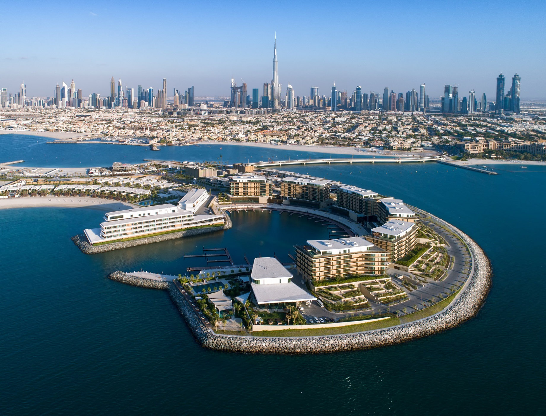 Bvlgari Luxury Resort Dubai – Jumeira Bay Island, Dubai, UAE – Resort Aerial View