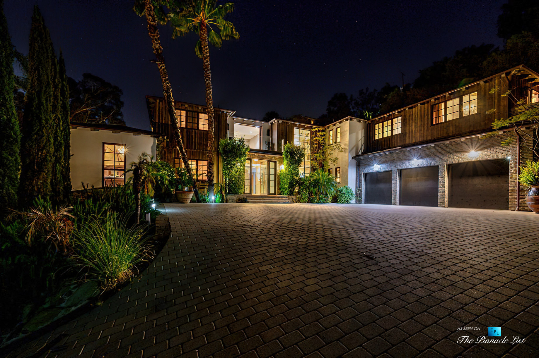1105 Rivas Canyon Rd, Pacific Palisades, CA, USA - Luxury Real Estate - Night View
