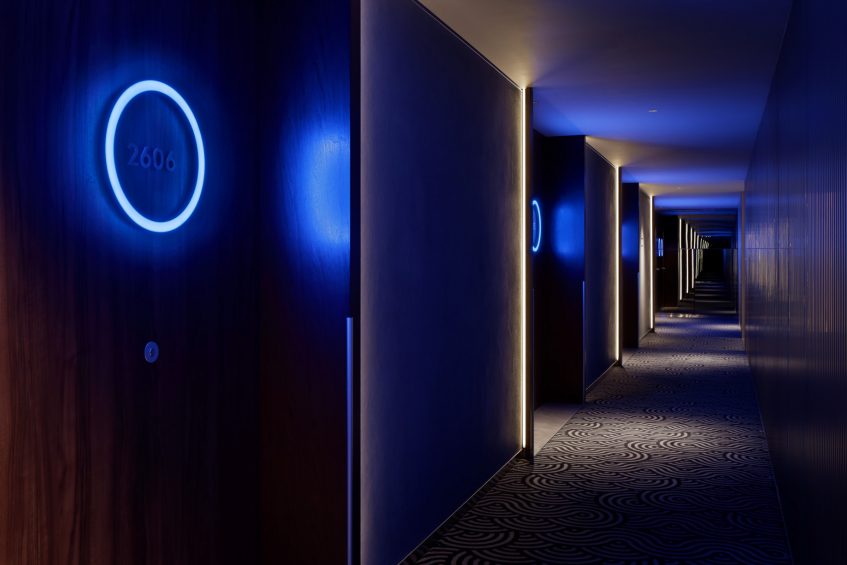 W Osaka Luxury Hotel - Osaka, Japan - Blue Hallway