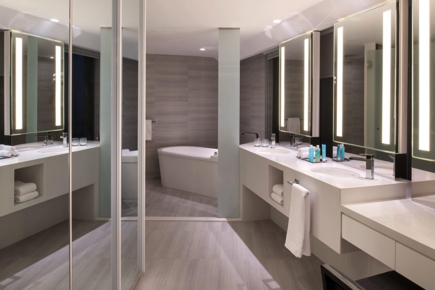 W Amman Luxury Hotel - Amman, Jordan - W Suite Bathroom Tub and Shower
