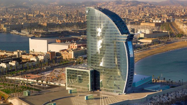 W Barcelona Luxury Hotel - Barcelona, Spain - Hotel City View Aerial