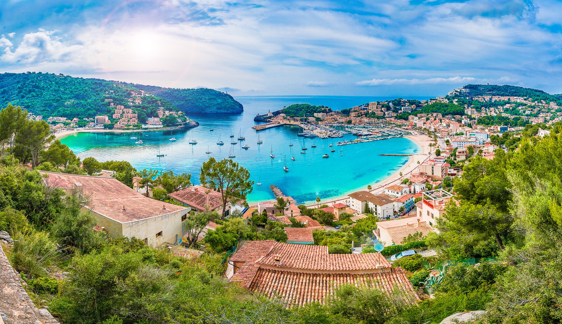 Panoramic view of Porte de Soller, Palma Mallorca, Spain