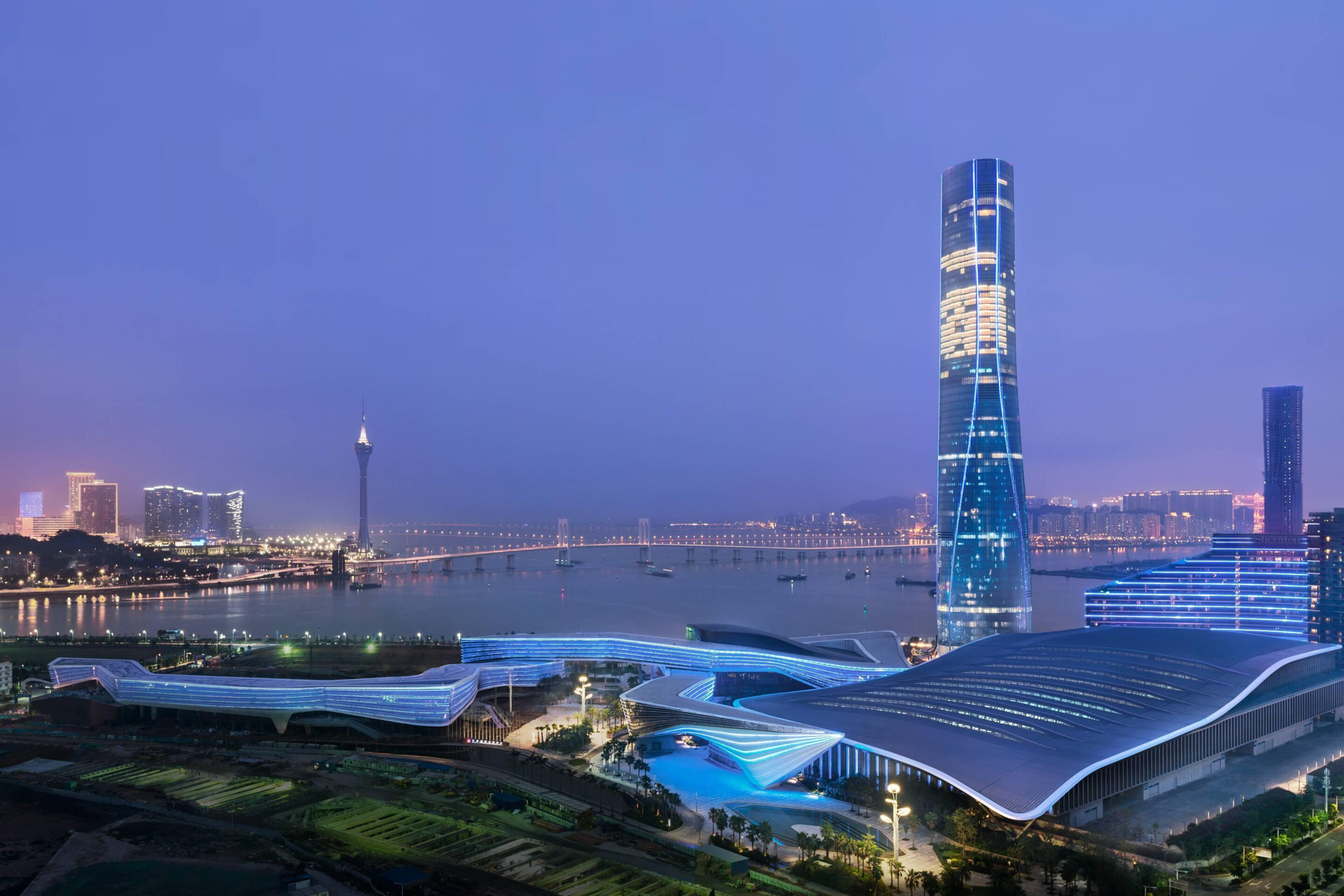 The St. Regis Zhuhai Luxury Hotel - Zhuhai, Guangdong, China - Hotel Night Exterior