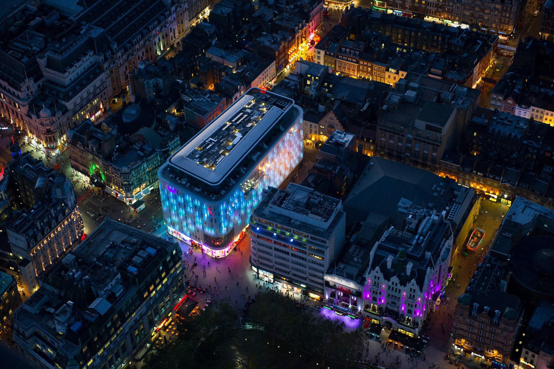 W London Luxury Hotel – London, United Kingdom – Hotel Aerial Night City View