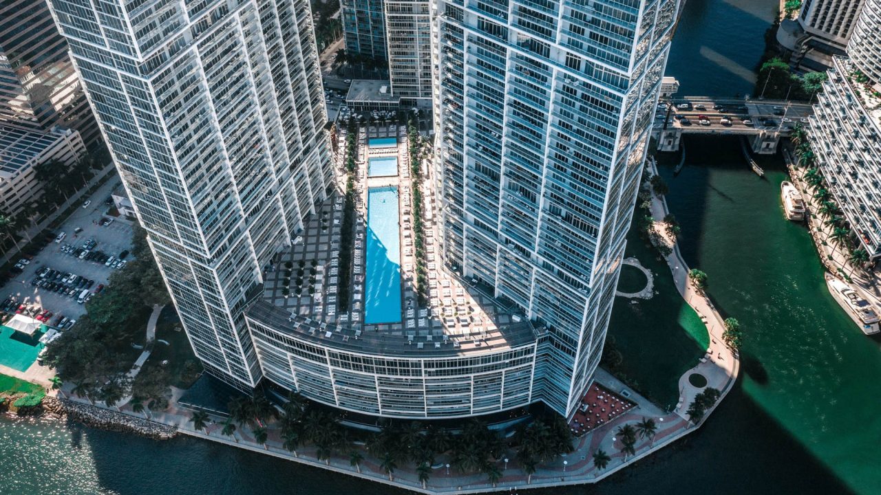 W Miami Luxury Hotel - Miami, FL, USA - Hotel Aerial View