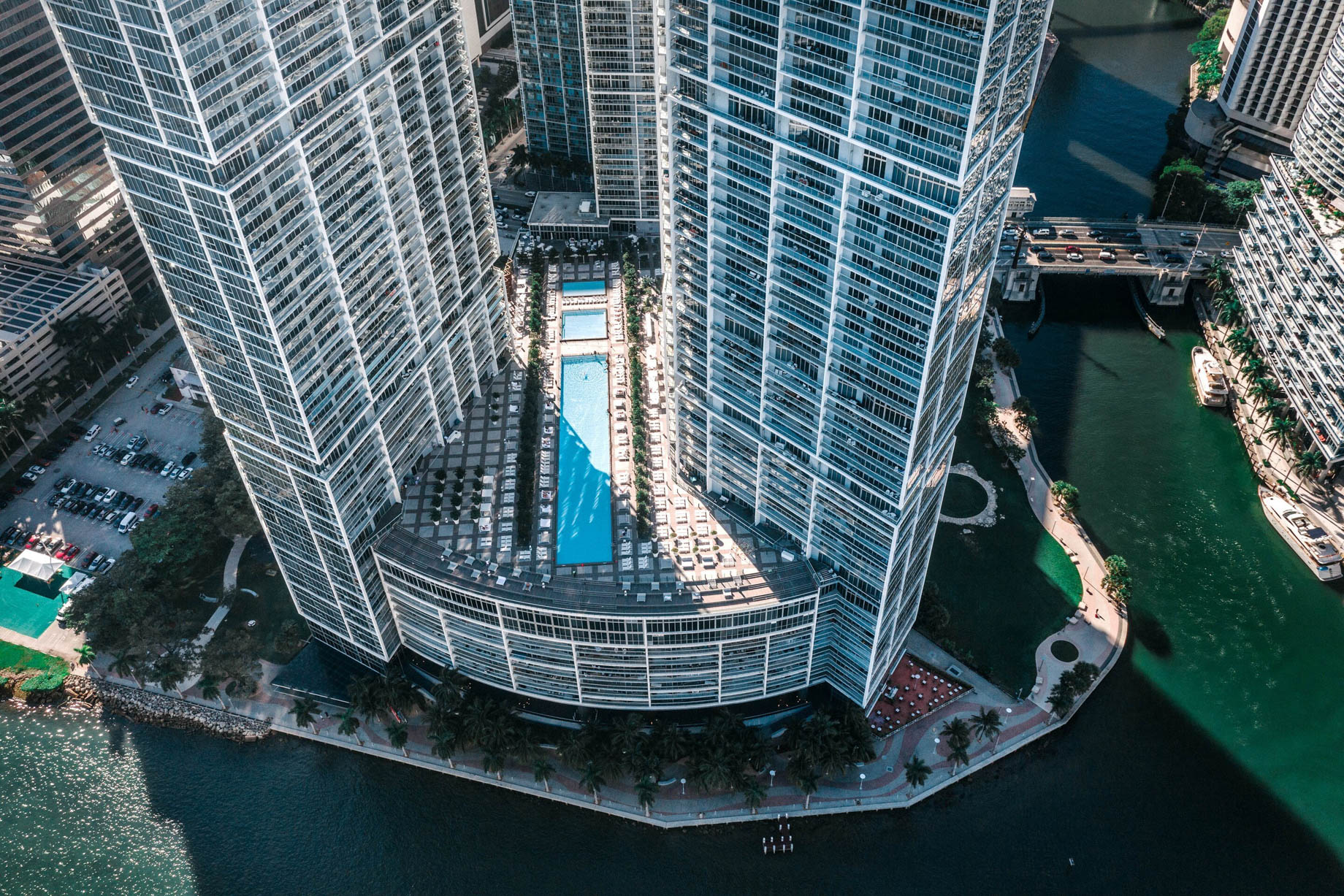 W Miami Luxury Hotel – Miami, FL, USA – Hotel Aerial View