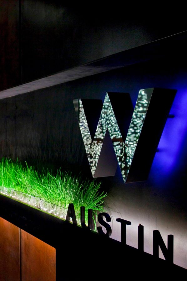 W Austin Luxury Hotel - Austin, TX, USA - W Austin Sign Exterior Night