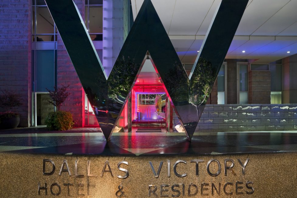 W Dallas Victory Luxury Hotel - Dallas, TX, USA - Hotel W Sign Night