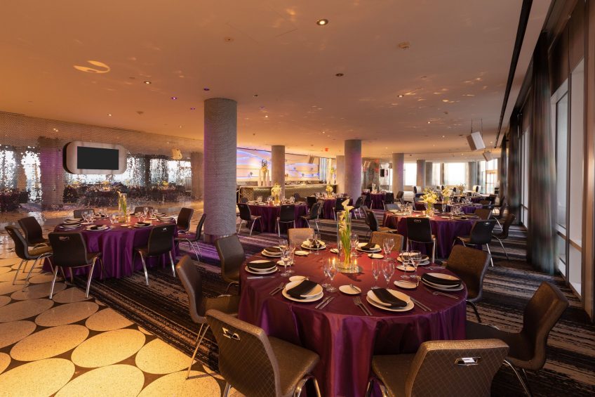 W Dallas Victory Luxury Hotel - Dallas, TX, USA - Altitude Banquet Setup Tables