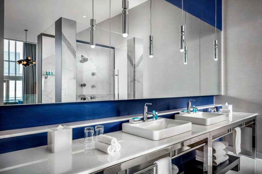 W Montreal Luxury Hotel - Montreal, Quebec, Canada - Extreme Wow Suite Bathroom Vanity
