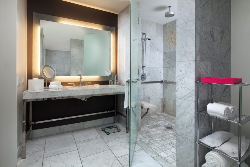 W Hollywood Luxury Hotel - Hollywood, CA, USA - Mega Suite Bathroom Shower