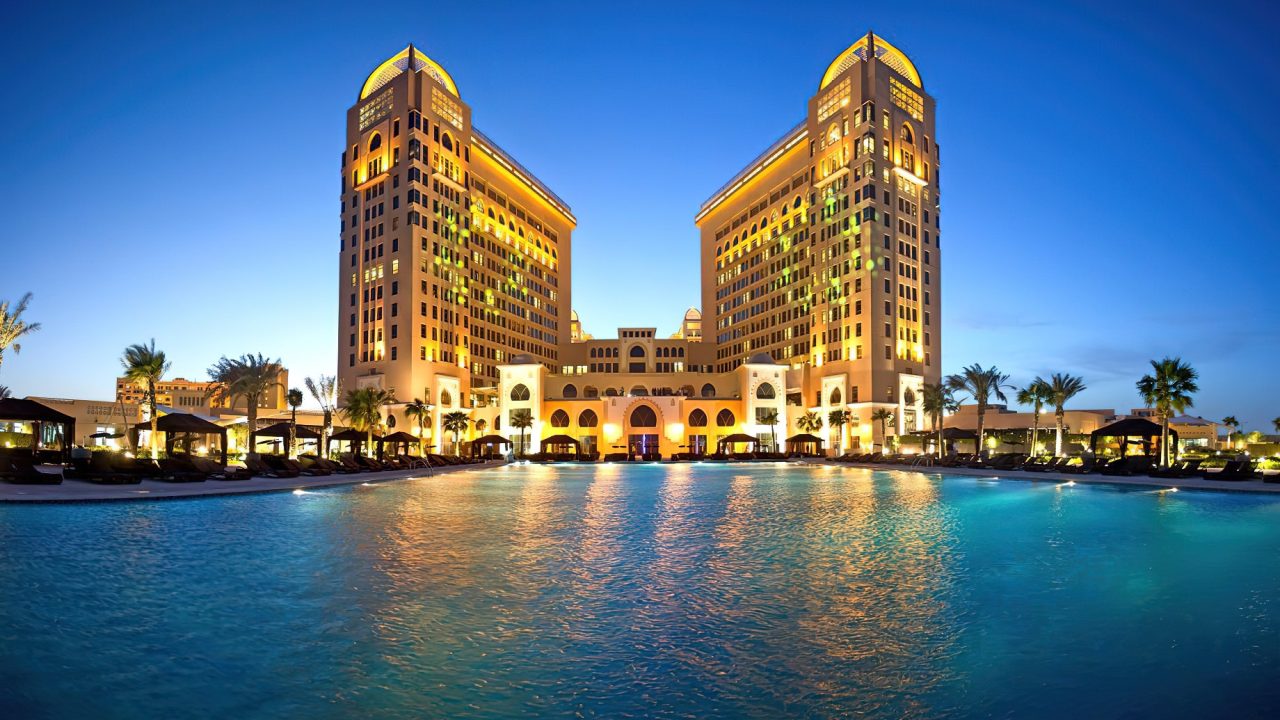 The St. Regis Doha Luxury Hotel - Doha, Qatar - Resort Night Pool View