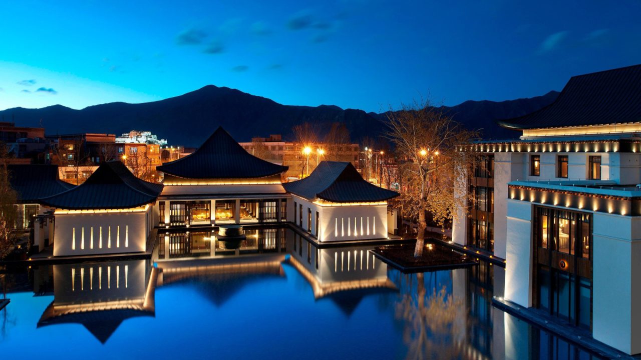 The St. Regis Lhasa Luxury Resort - Lhasa, Xizang, China - Resort Lake View Night
