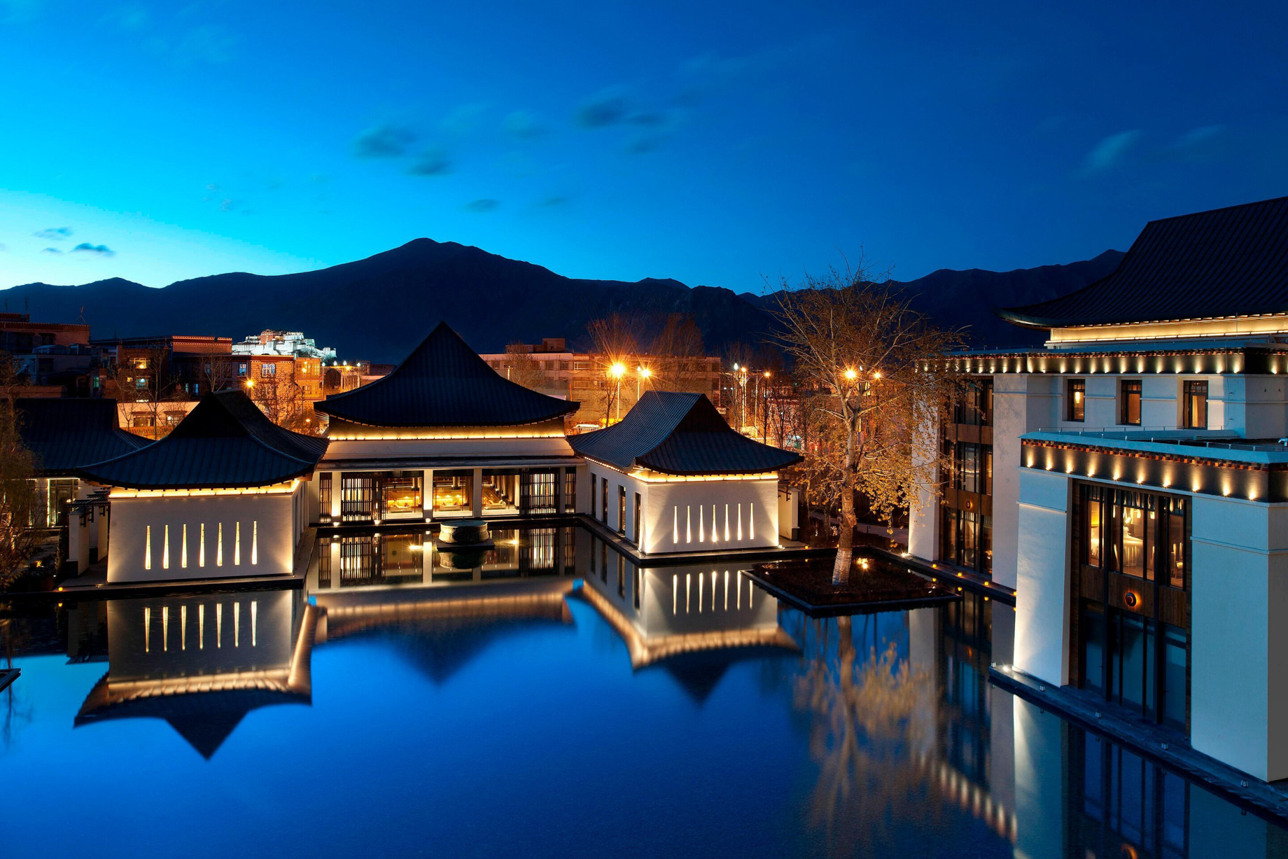 The St. Regis Lhasa Luxury Resort – Lhasa, Xizang, China – Resort Lake View Night